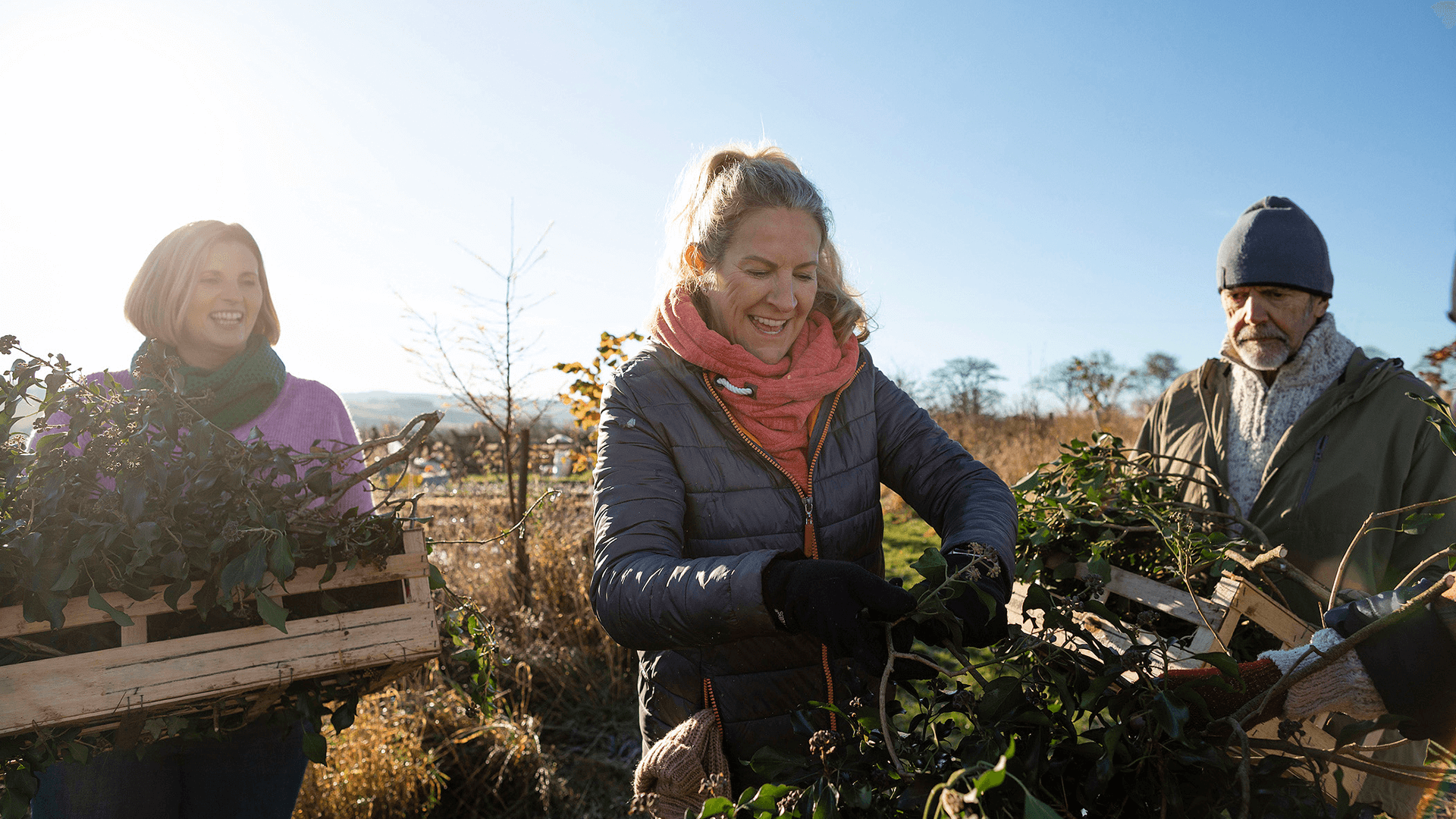 Community members in allotment